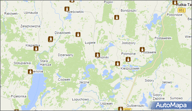 mapa Smolniki gmina Rutka-Tartak, Smolniki gmina Rutka-Tartak na mapie Targeo