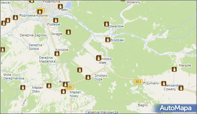 mapa Smólsko Małe, Smólsko Małe na mapie Targeo