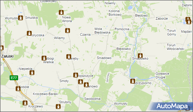 mapa Śniadowo gmina Zakroczym, Śniadowo gmina Zakroczym na mapie Targeo