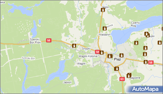 mapa Snopki, Snopki na mapie Targeo