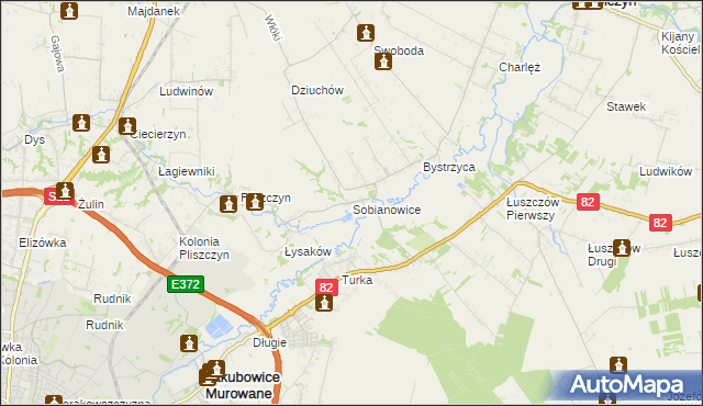 mapa Sobianowice, Sobianowice na mapie Targeo