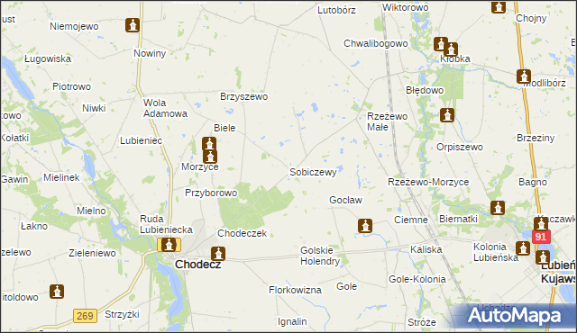 mapa Sobiczewy, Sobiczewy na mapie Targeo