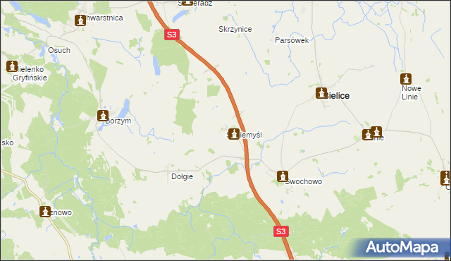 mapa Sobiemyśl, Sobiemyśl na mapie Targeo