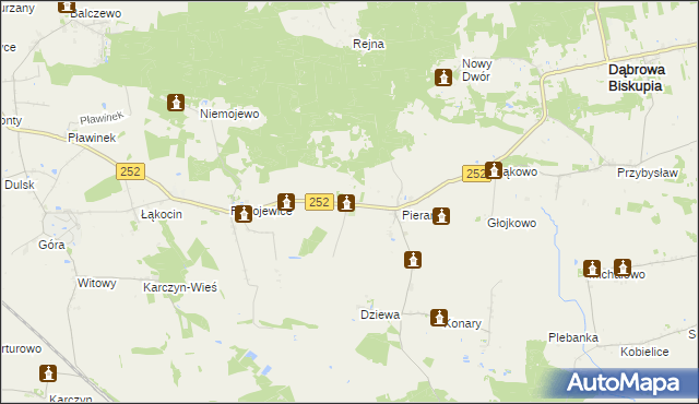 mapa Sobiesiernie gmina Dąbrowa Biskupia, Sobiesiernie gmina Dąbrowa Biskupia na mapie Targeo