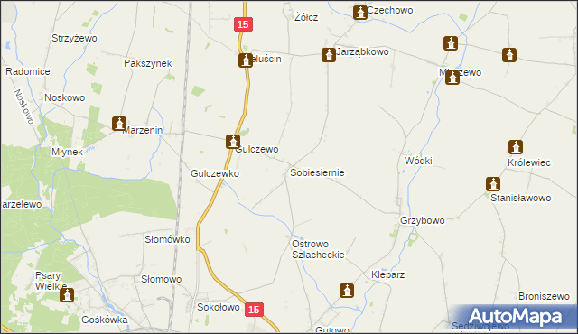 mapa Sobiesiernie gmina Września, Sobiesiernie gmina Września na mapie Targeo