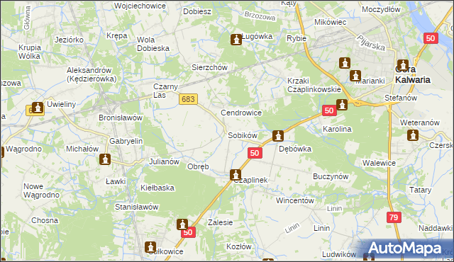 mapa Sobików, Sobików na mapie Targeo