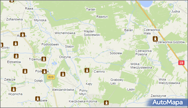 mapa Sobolew-Kolonia, Sobolew-Kolonia na mapie Targeo