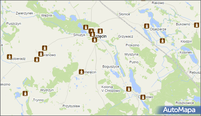 mapa Sobolewo gmina Krzęcin, Sobolewo gmina Krzęcin na mapie Targeo