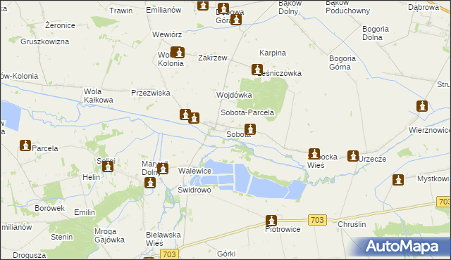 mapa Sobota gmina Bielawy, Sobota gmina Bielawy na mapie Targeo