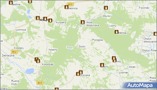 mapa Soćki, Soćki na mapie Targeo