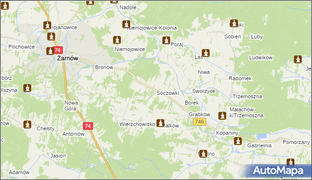 mapa Soczówki, Soczówki na mapie Targeo