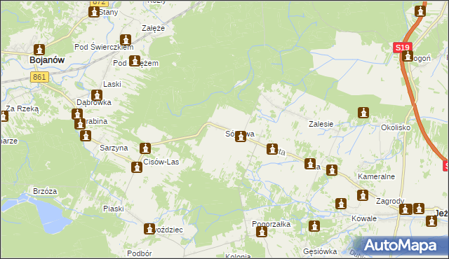 mapa Sójkowa, Sójkowa na mapie Targeo