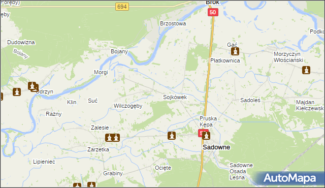 mapa Sojkówek, Sojkówek na mapie Targeo