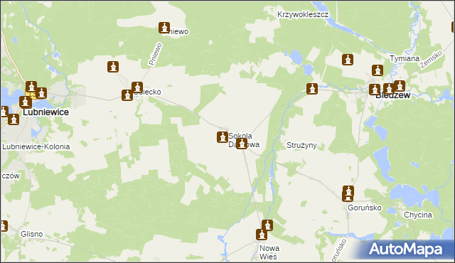 mapa Sokola Dąbrowa, Sokola Dąbrowa na mapie Targeo