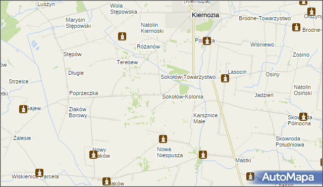 mapa Sokołów-Kolonia, Sokołów-Kolonia na mapie Targeo