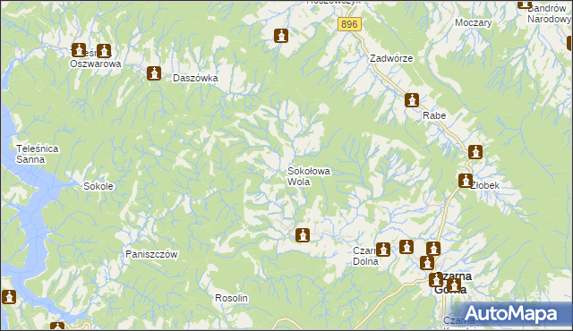 mapa Sokołowa Wola, Sokołowa Wola na mapie Targeo