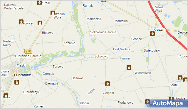 mapa Sokołowo gmina Brześć Kujawski, Sokołowo gmina Brześć Kujawski na mapie Targeo