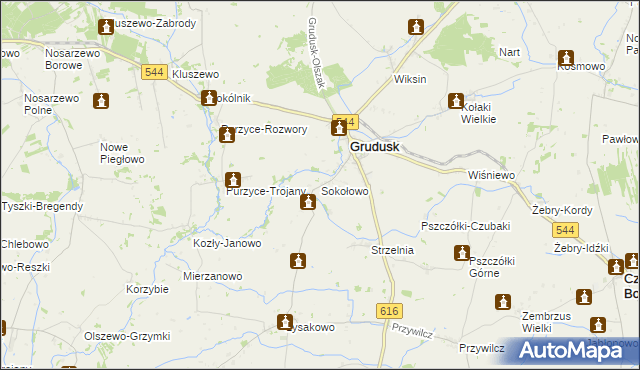 mapa Sokołowo gmina Grudusk, Sokołowo gmina Grudusk na mapie Targeo