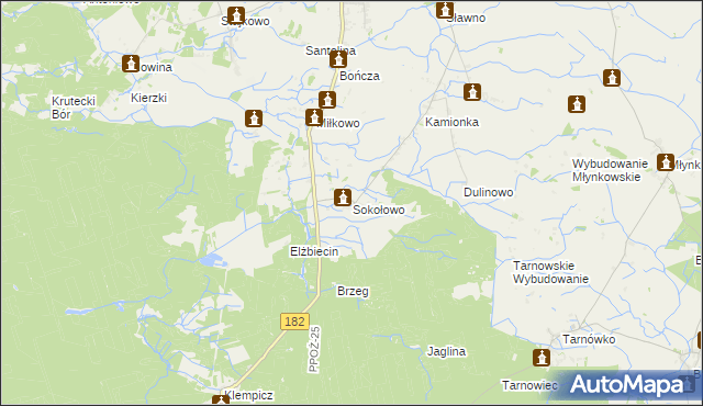 mapa Sokołowo gmina Lubasz, Sokołowo gmina Lubasz na mapie Targeo