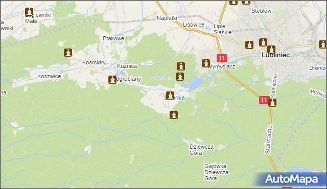 mapa Solarnia gmina Pawonków, Solarnia gmina Pawonków na mapie Targeo