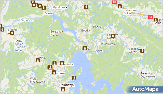 mapa Solina, Solina na mapie Targeo