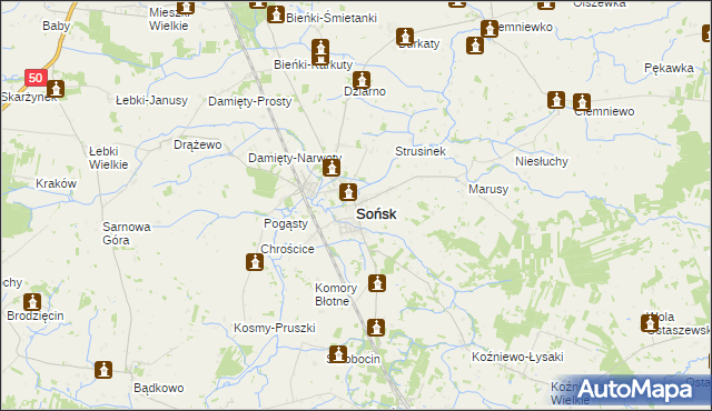 mapa Sońsk, Sońsk na mapie Targeo