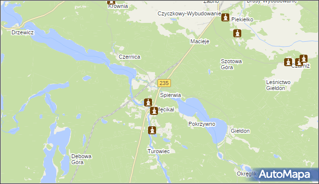 mapa Spierwia, Spierwia na mapie Targeo