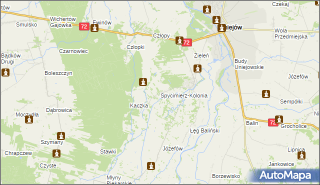 mapa Spycimierz-Kolonia, Spycimierz-Kolonia na mapie Targeo