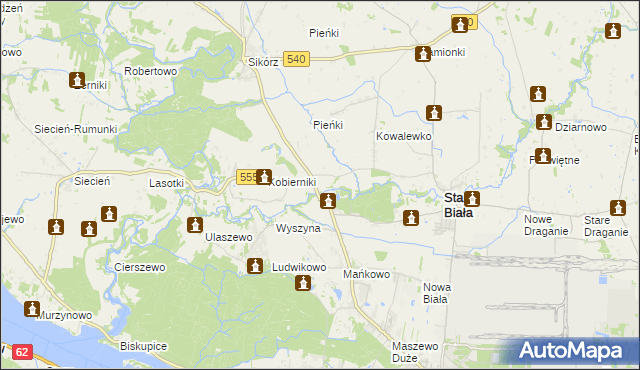 mapa Srebrna gmina Stara Biała, Srebrna gmina Stara Biała na mapie Targeo