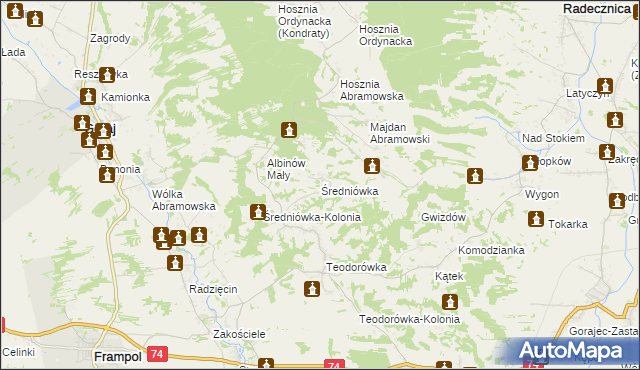 mapa Średniówka, Średniówka na mapie Targeo