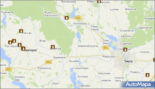 mapa Stabieńszczyzna, Stabieńszczyzna na mapie Targeo