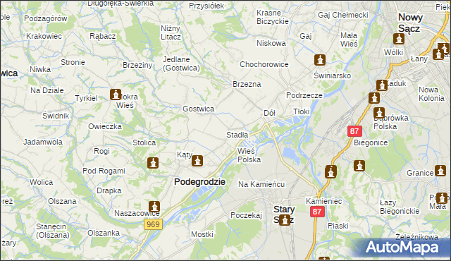 mapa Stadła, Stadła na mapie Targeo