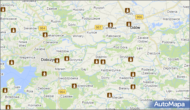 mapa Stadniki gmina Dobczyce, Stadniki gmina Dobczyce na mapie Targeo