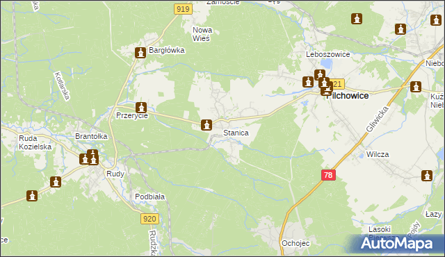 mapa Stanica, Stanica na mapie Targeo