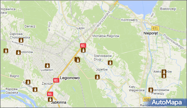 mapa Stanisławów Drugi gmina Nieporęt, Stanisławów Drugi gmina Nieporęt na mapie Targeo