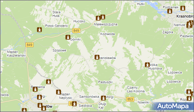 mapa Stanisławów gmina Józefów, Stanisławów gmina Józefów na mapie Targeo