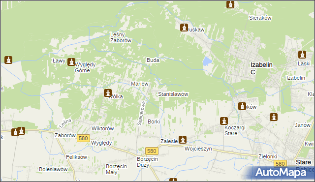 mapa Stanisławów gmina Stare Babice, Stanisławów gmina Stare Babice na mapie Targeo