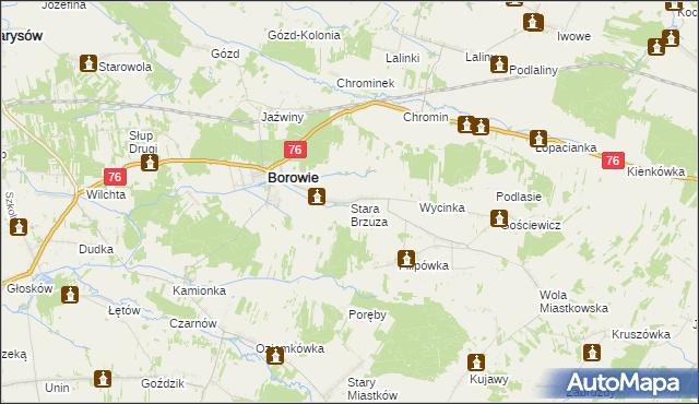 mapa Stara Brzuza, Stara Brzuza na mapie Targeo