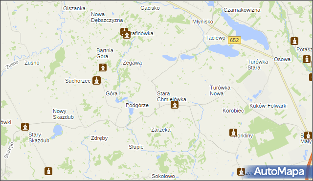 mapa Stara Chmielówka, Stara Chmielówka na mapie Targeo