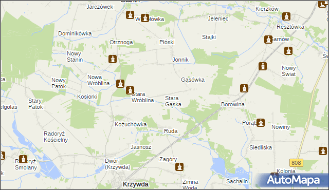 mapa Stara Gąska, Stara Gąska na mapie Targeo