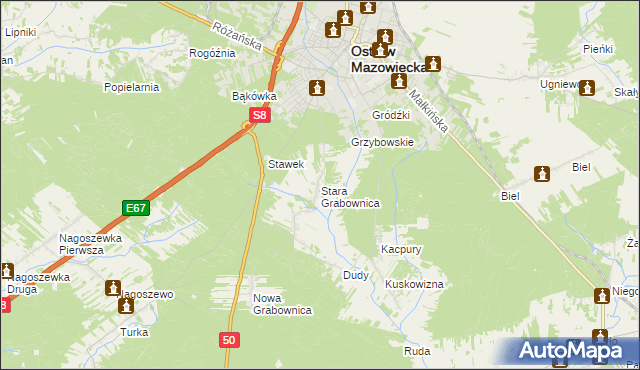 mapa Stara Grabownica, Stara Grabownica na mapie Targeo