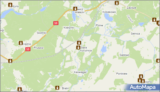 mapa Stara Korytnica, Stara Korytnica na mapie Targeo