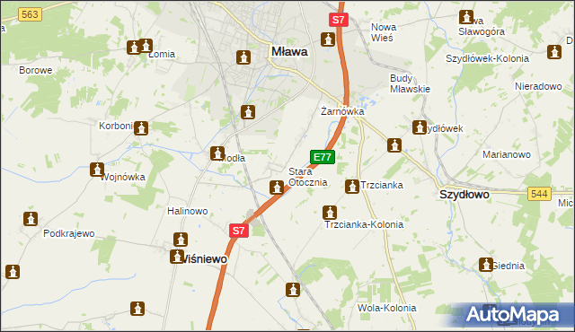 mapa Stara Otocznia, Stara Otocznia na mapie Targeo