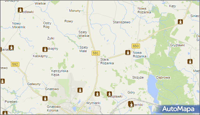 mapa Stara Różanka, Stara Różanka na mapie Targeo