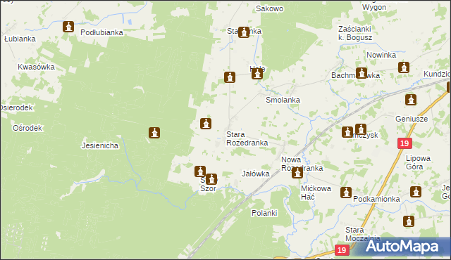 mapa Stara Rozedranka, Stara Rozedranka na mapie Targeo