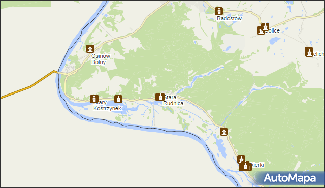 mapa Stara Rudnica, Stara Rudnica na mapie Targeo