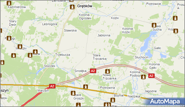 mapa Stara Trzcianka, Stara Trzcianka na mapie Targeo