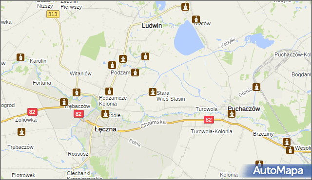 mapa Stara Wieś-Stasin, Stara Wieś-Stasin na mapie Targeo