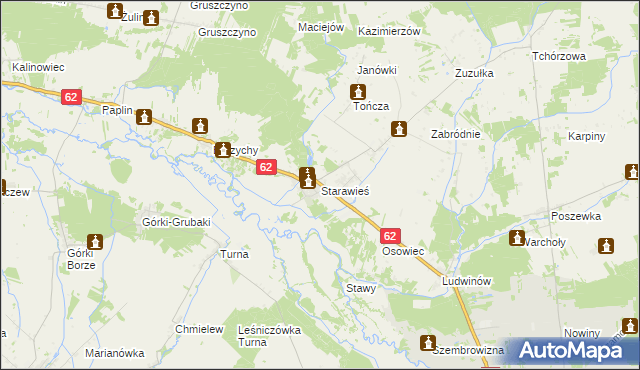 mapa Starawieś, Starawieś na mapie Targeo