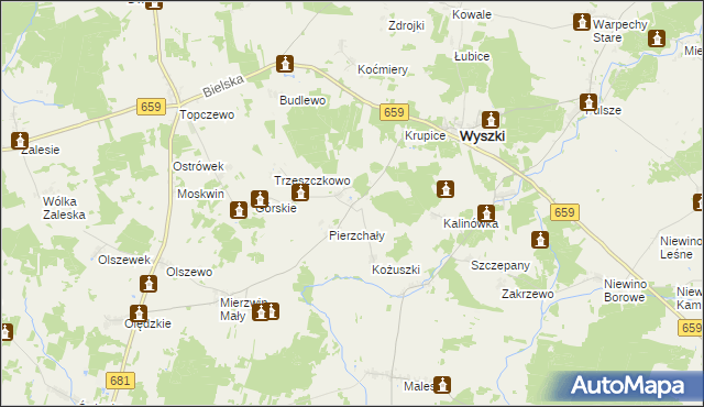 mapa Stare Bagińskie, Stare Bagińskie na mapie Targeo